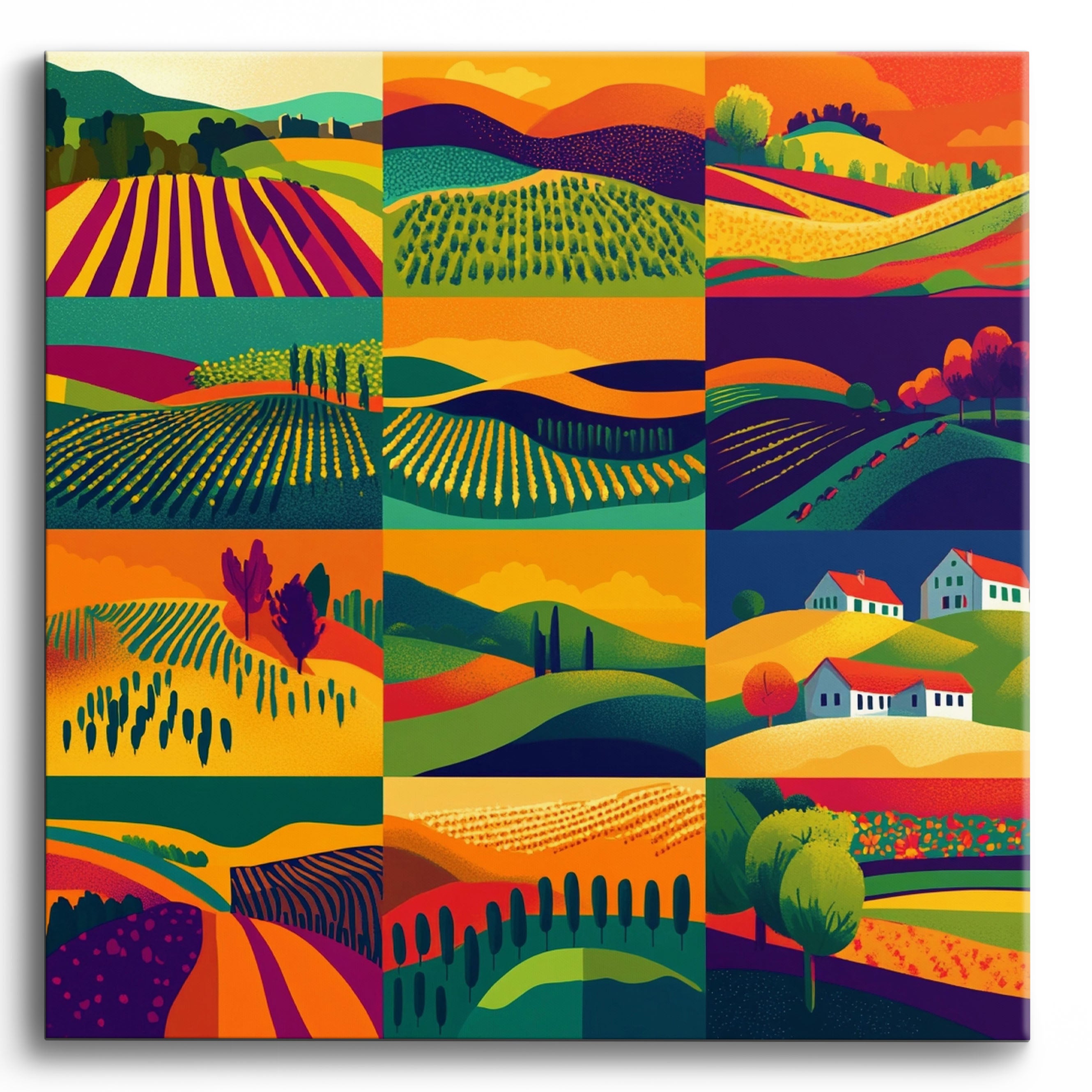 Colorful Grid No Frame / 40x40cm
