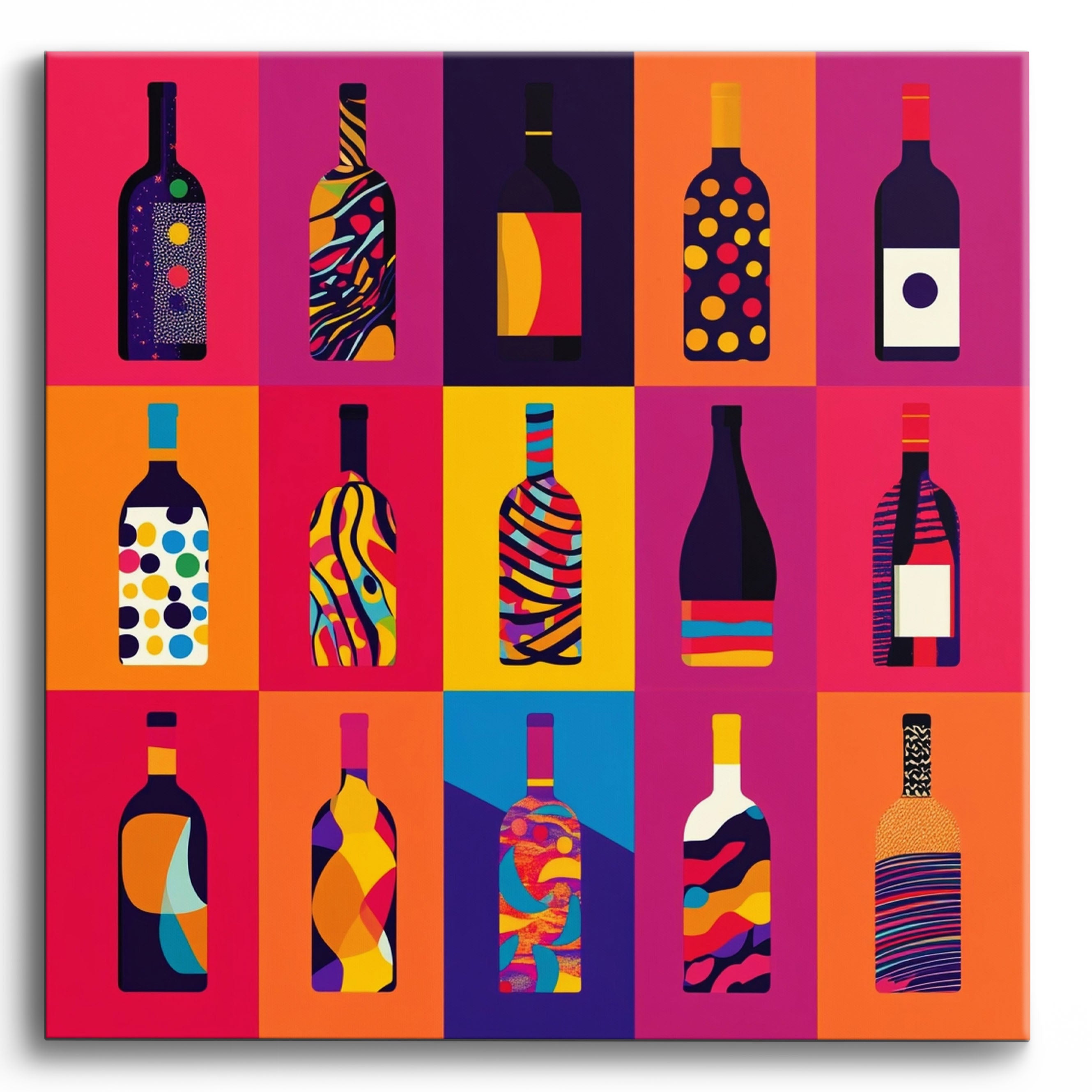 Colorful Bottles No Frame / 40x40cm