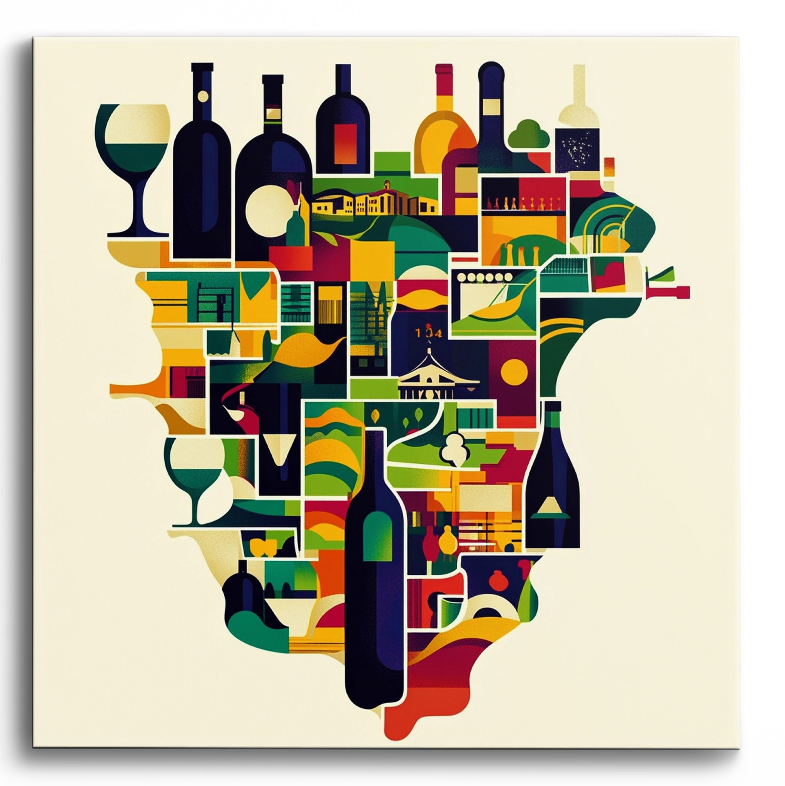 Wine Price Map No Frame / 40x40cm