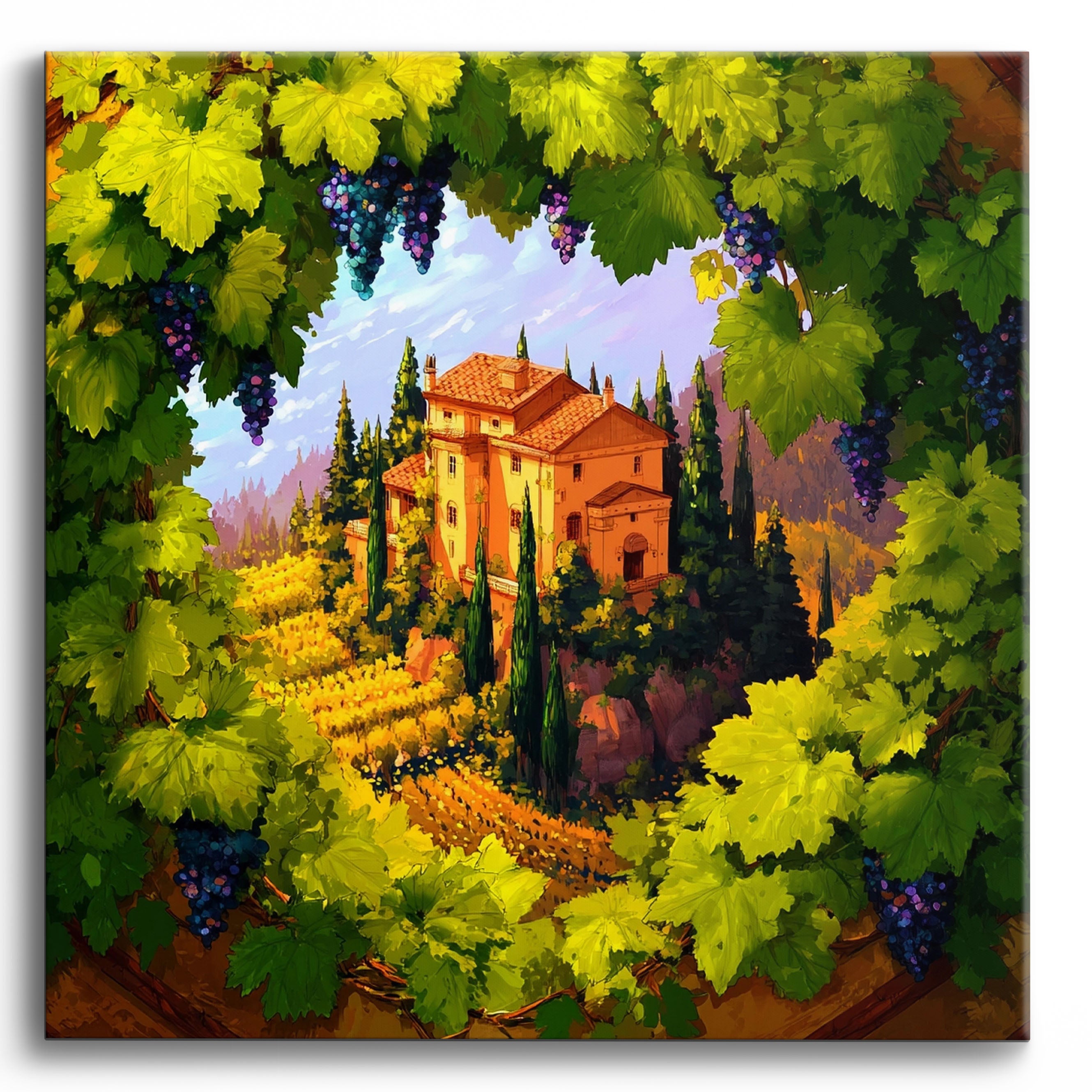Vintage Tuscan Villa No Frame / 40x40cm