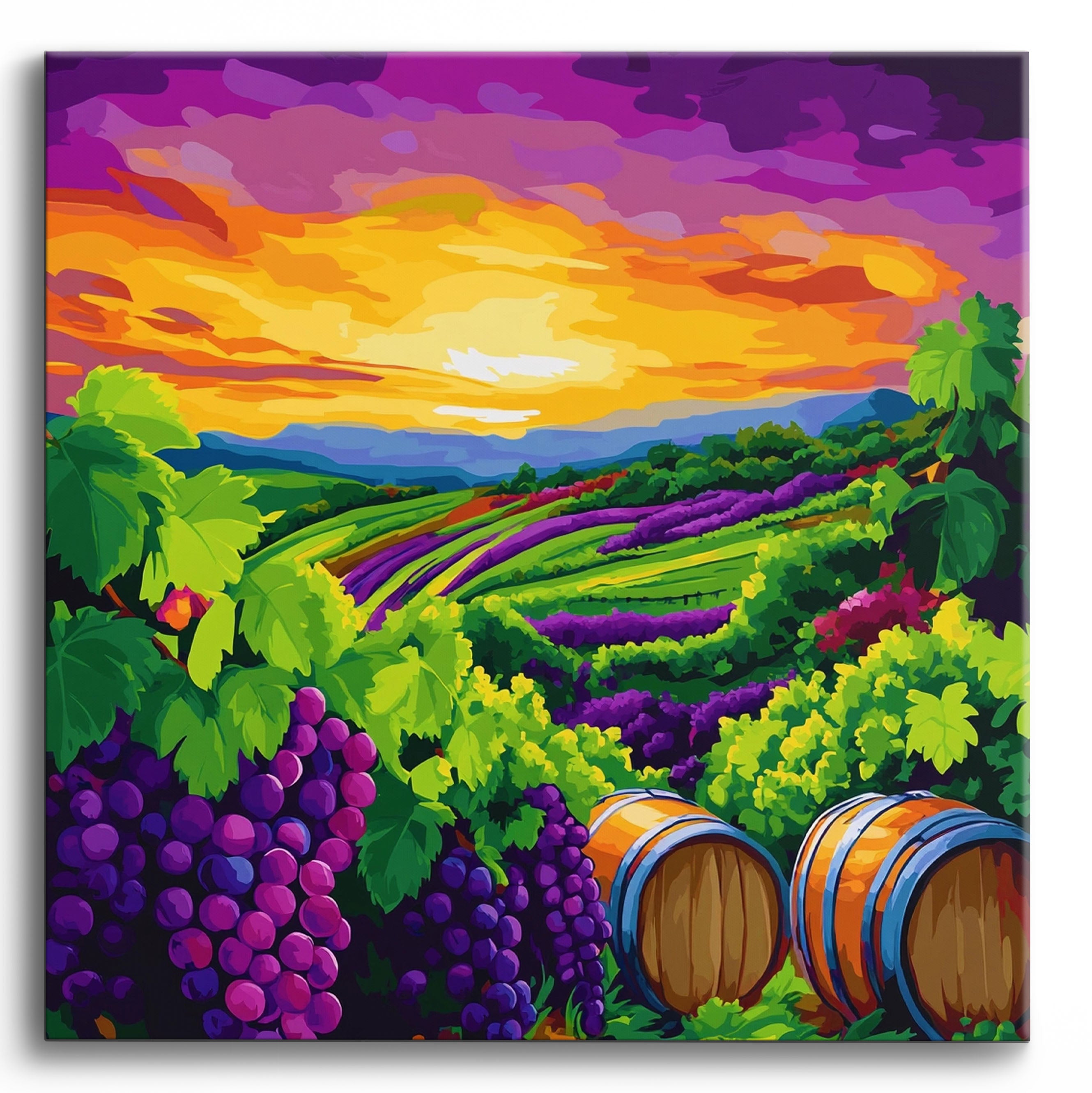 Colorful Grape Sunset No Frame / 40x40cm