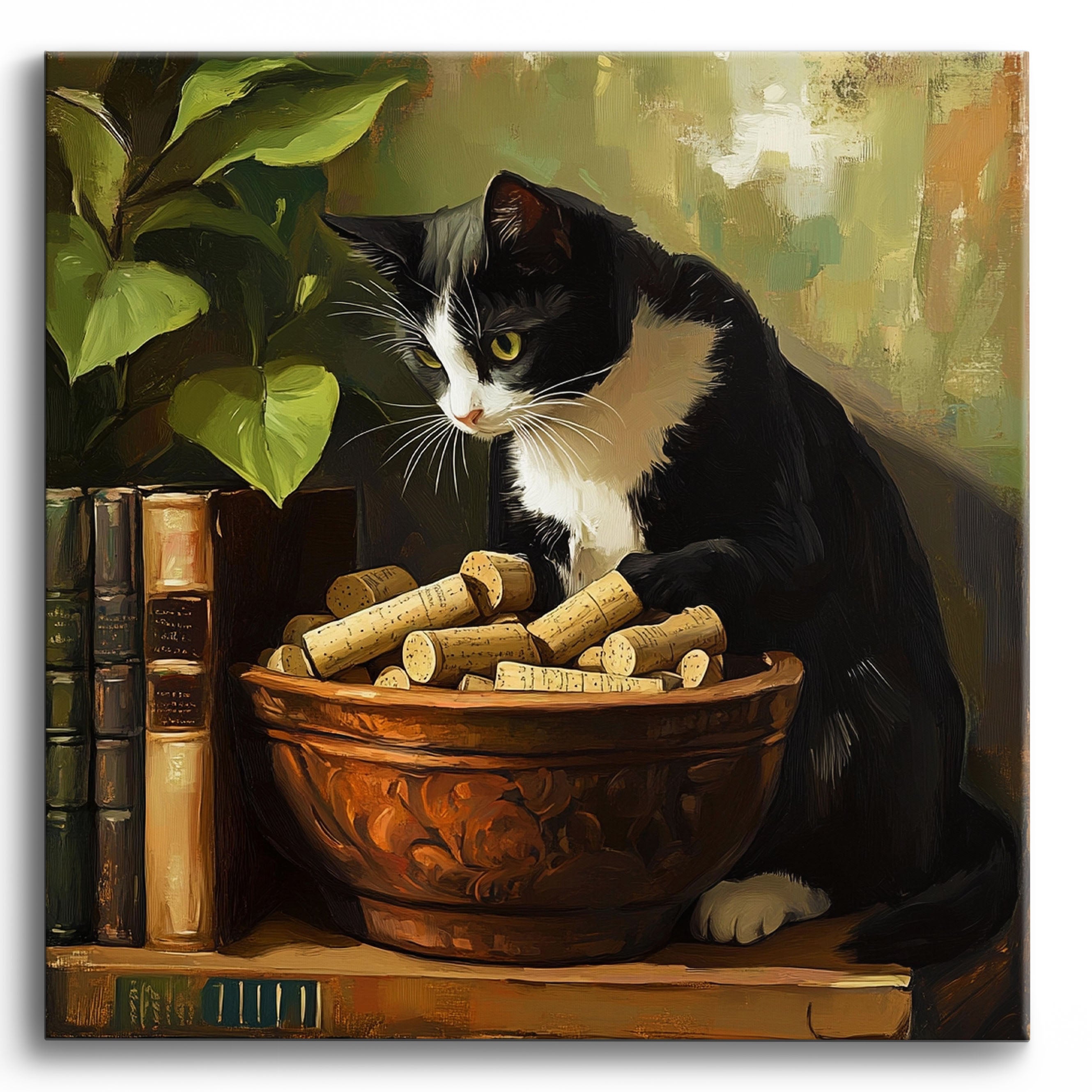 Cat's Wine Collection No Frame / 40x40cm