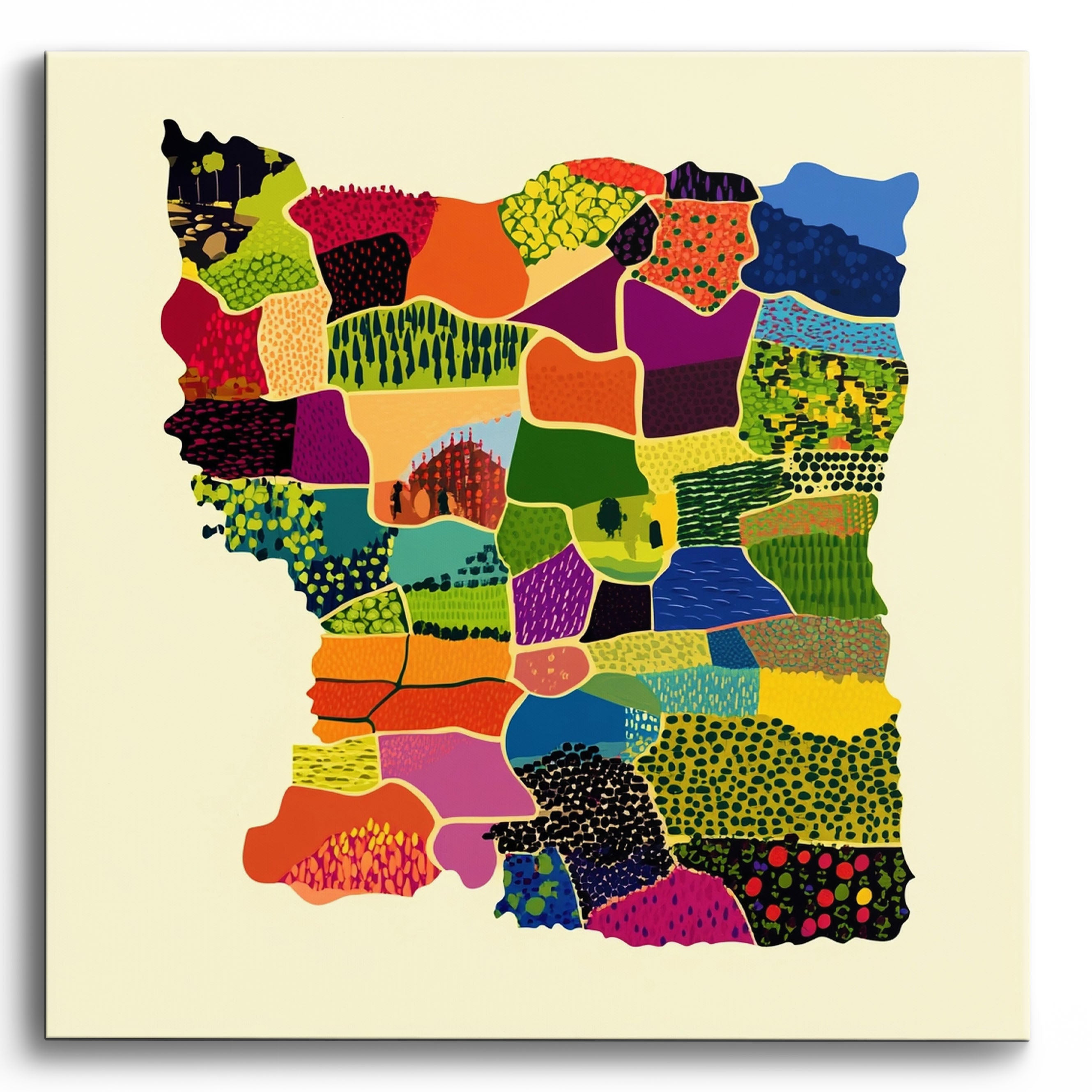 Graphic Wine Map No Frame / 40x40cm
