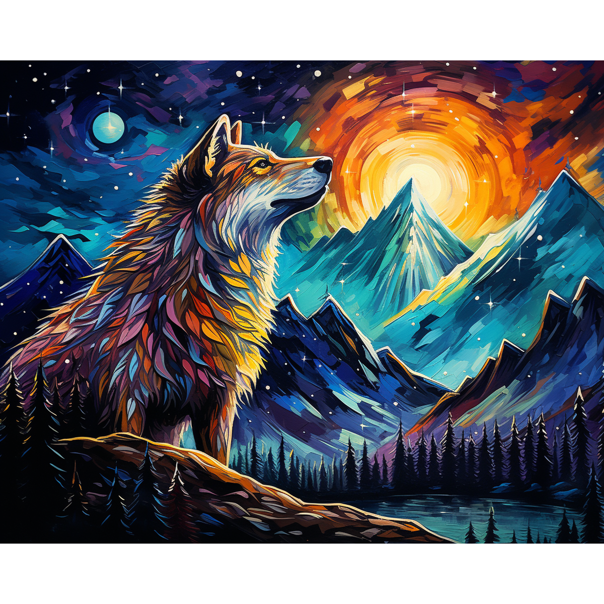 Foresta illuminata dalla luna