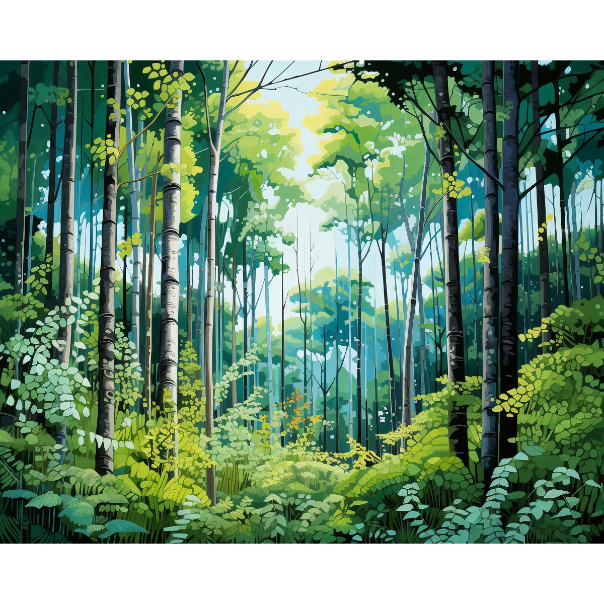 Cielo blu della foresta