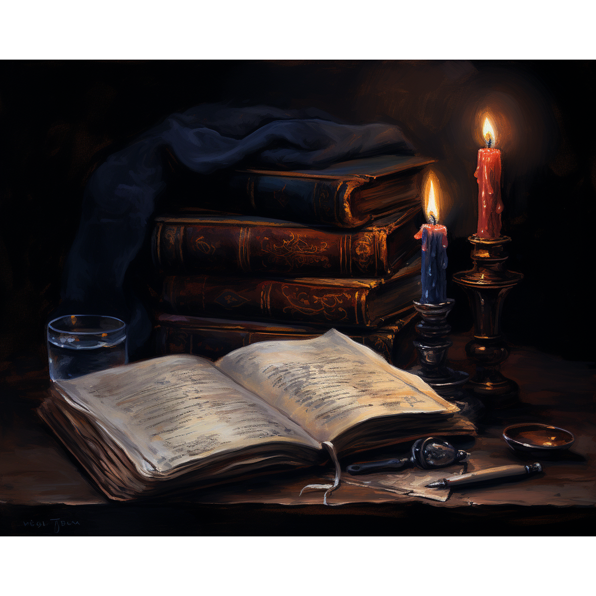 Libro a lume di candela