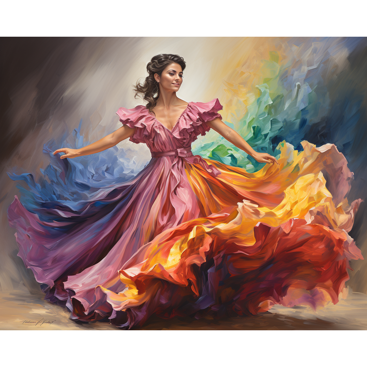 Ensemble di danza colorata
