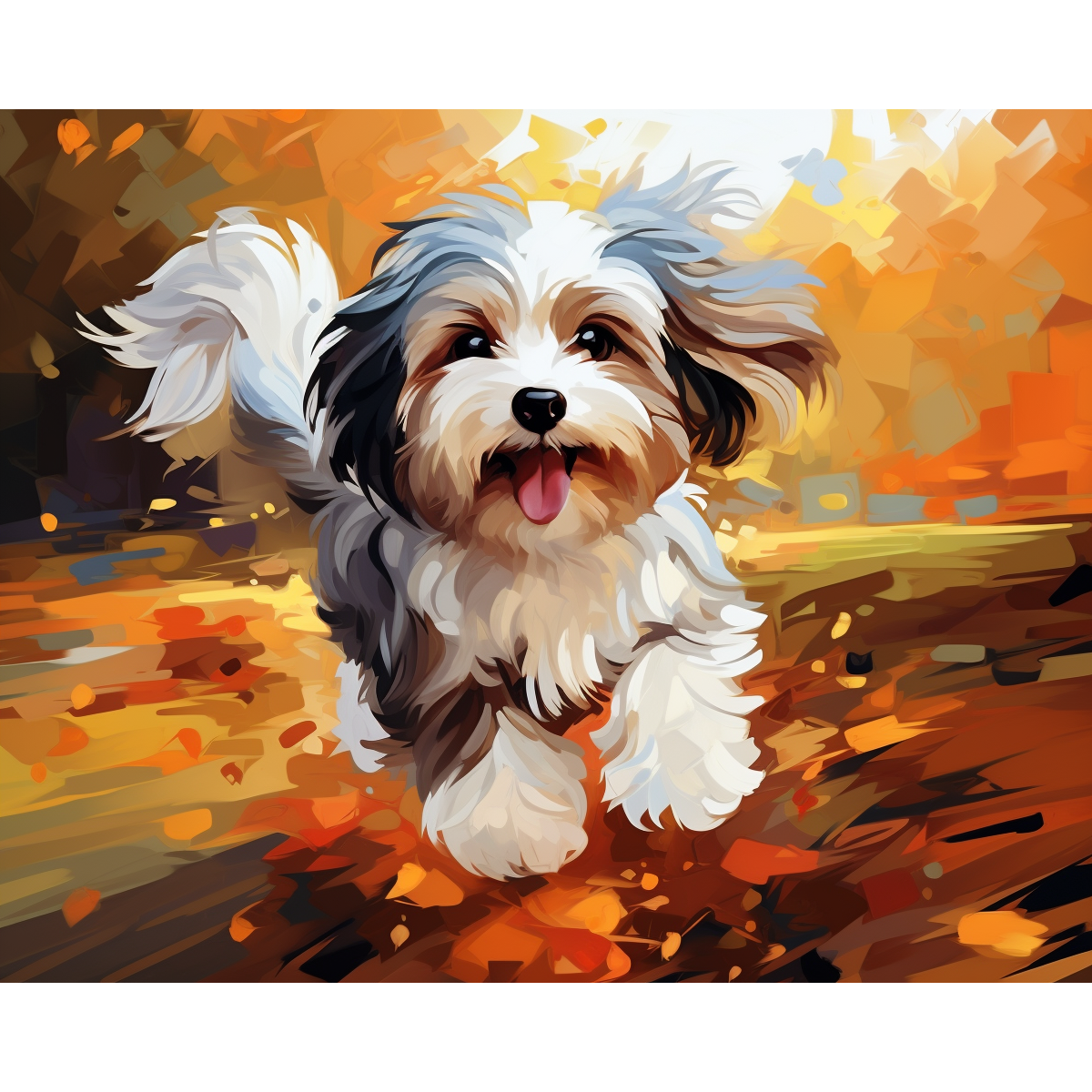 L'havanese che saltella alla luce del sole